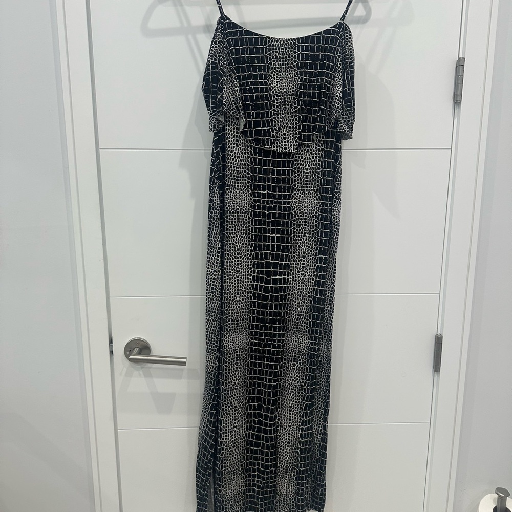 Tart Black and White Patterned Maxi Dress